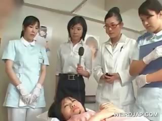 亞洲人 褐髮女郎 女孩 打擊 毛茸茸 軸 在 該 醫院