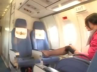 Sexy air hostess gets fresh sperma aboard