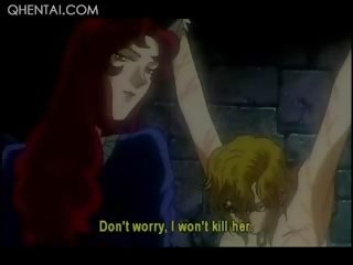 Hentai nemravné majsterka torturing a blondýna sex otrok v chains
