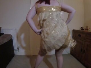 Dancing in Gold Flapper Dress and Stockings: Free xxx video 89